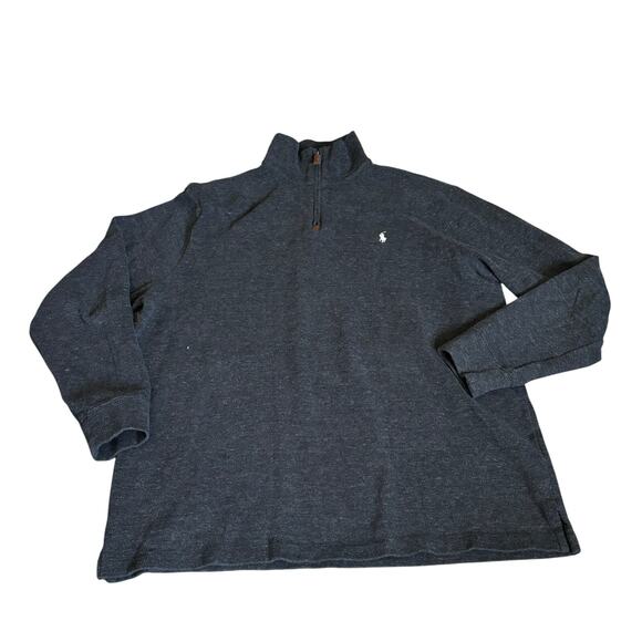 Polo by Ralph Lauren Other - Ralph Lauren Polo 1/4 Zip Sweater Gray Knit White Pony Logo Men's XL
